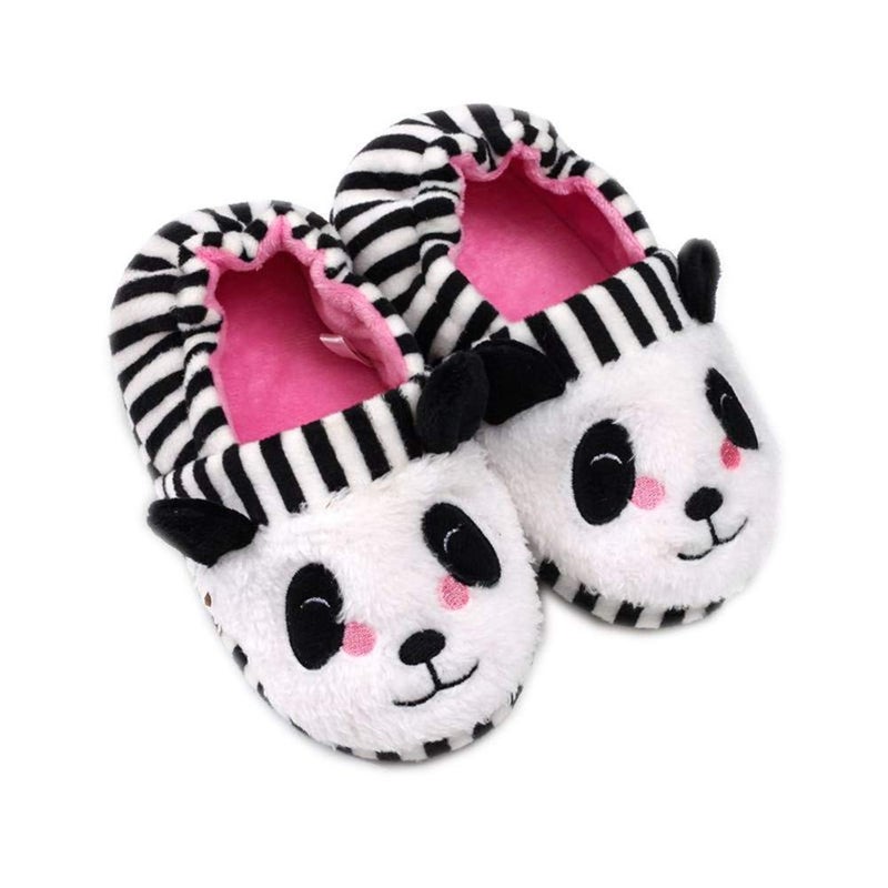 Csfry Toddler Girls' Cute House Slippers Cartoon Warm Home Shoes, Panda, 11-12 Little Kid - Image 1